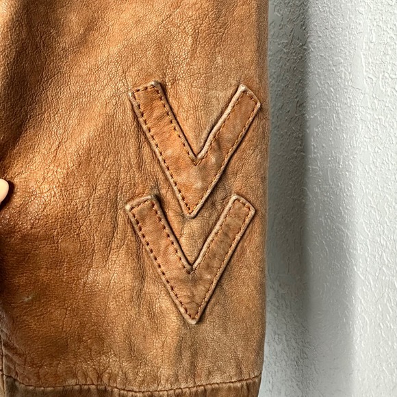 Men's Brown Leather Zip-Front Jacket - Picture 5 of 13